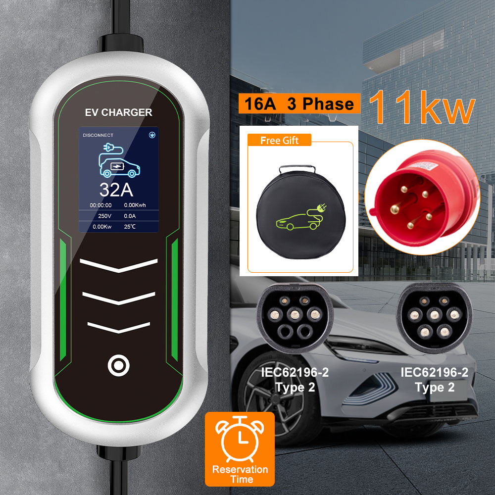 Portable Ev Charger 32A Type 2 Cee Plug - IPENGEN 11KW EV ポータブル充電器 タイプ2 IEC62196-2