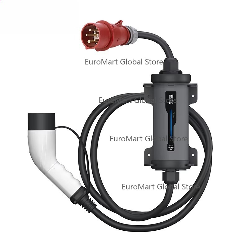Portable Ev Charger 32A Type 2 Cee Plug - タイプ2からレッドCEEプラグへの変換、電気自動車EV充電レベル2 EVSE 11kW 22kW 16/32A 移動式ESS