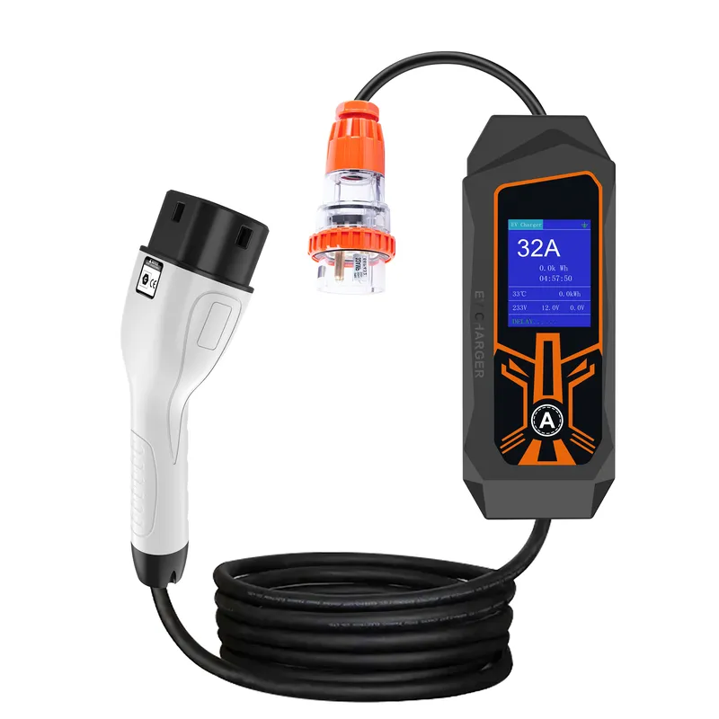 Portable Ev Charger 32A Type 2 Cee Plug - AP01 ポータブルEV充電器 32A 7kW タイプ2充電器 32A