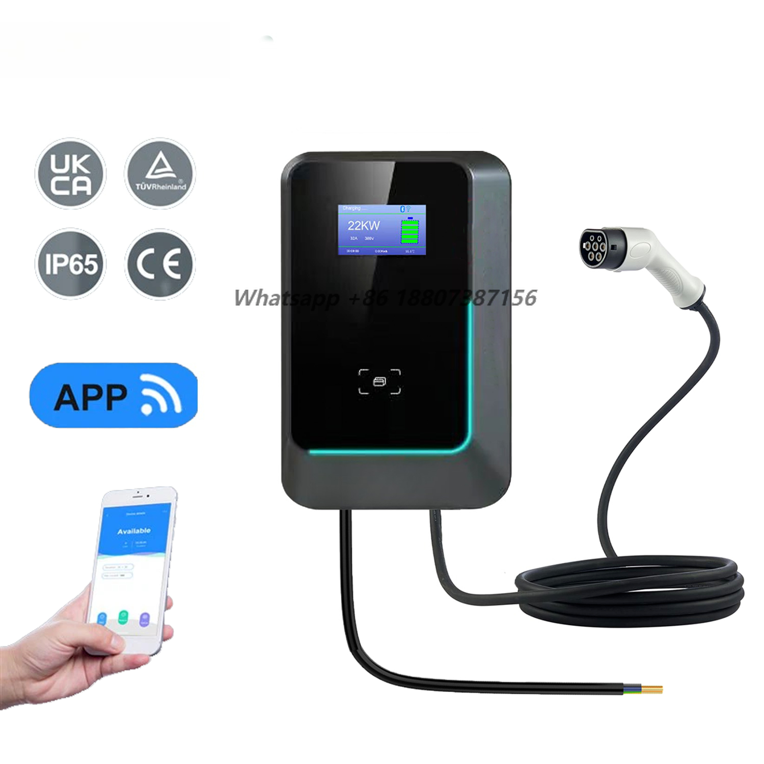 Bomern 7kw 11kw 22kw AC EVウォール - 22Kw Wallbox Type 2 Ocpp Rfid のレビューと価格