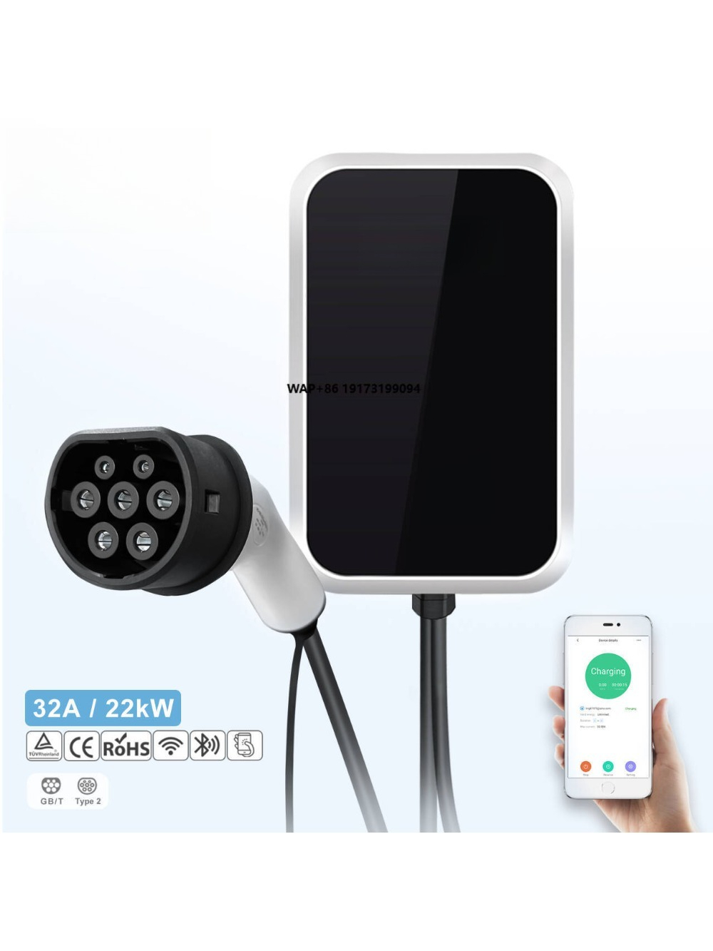 22kW AC EV充電ステーション スマートウォールボック - 22Kw Wallbox Type 2 Ocpp Rfid のレビューと価格