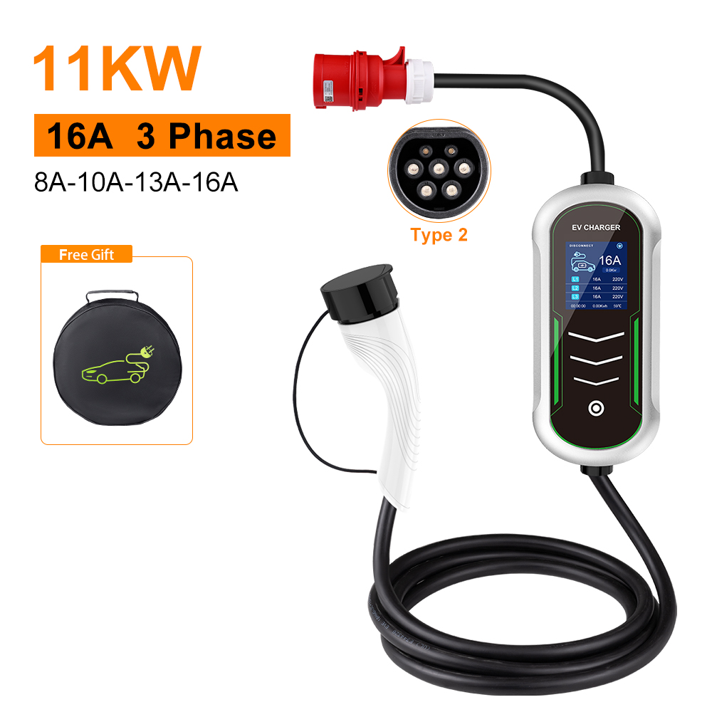 IPENGEN 11KW EV ポータブル充電器 タイプ2  - Portable Ev Charger 32A Type 2 Cee Plug のレビューと価格