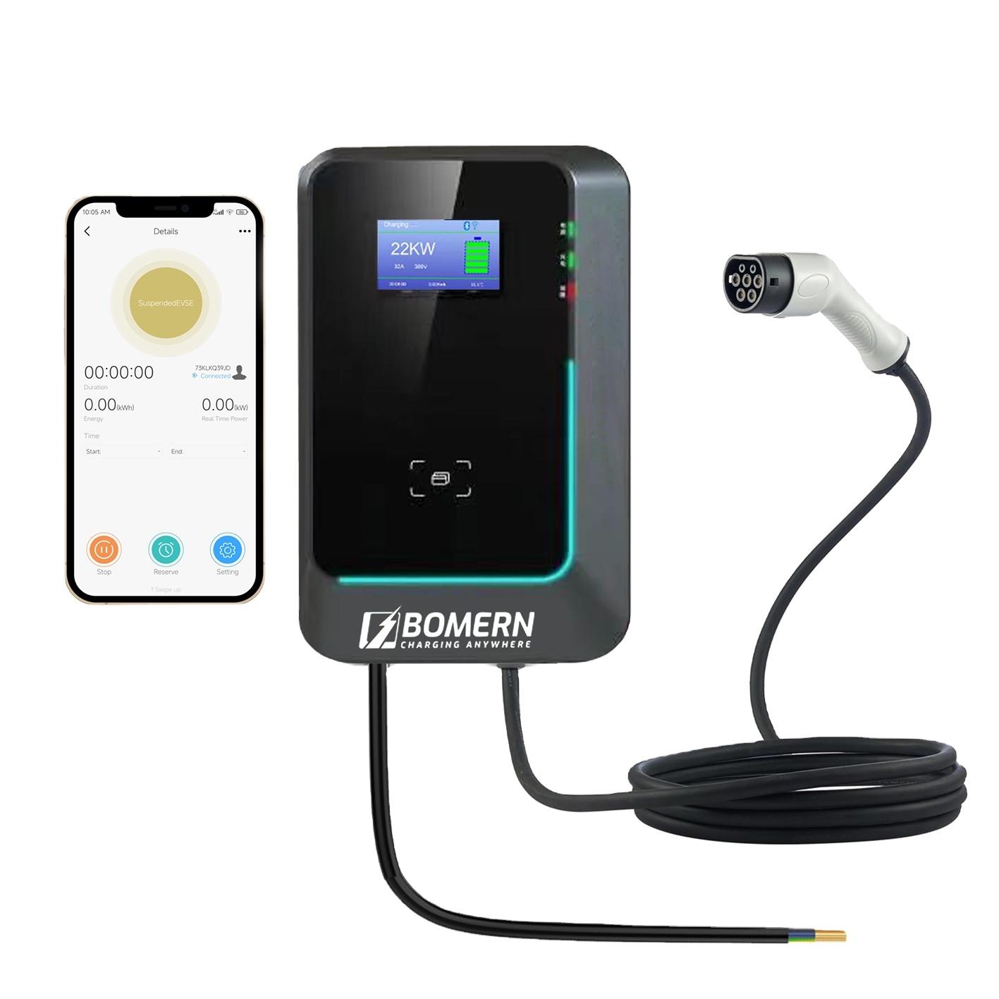 2025年ホットセール 7kw/11kw/22kw AC E - 22Kw Wallbox Type 2 Ocpp Rfid のレビューと価格